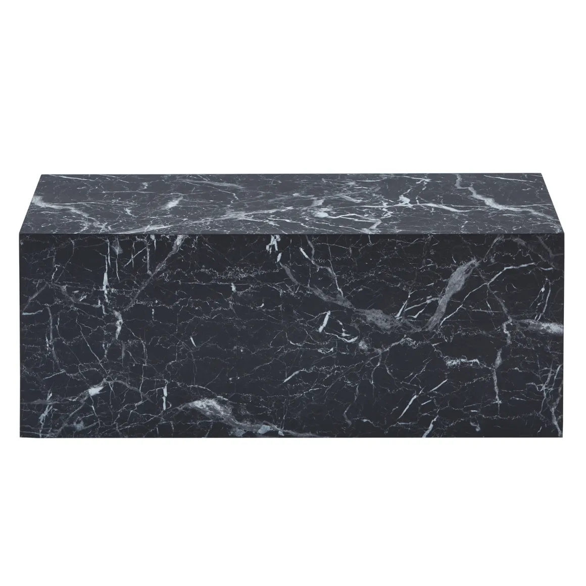 Maxine sofabord sort marmor look 90x50 cm