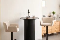 Melody Barstol - beige tekstil med justerbar højde og drejefunktion