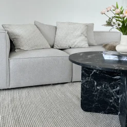 Mercy sofabord sort marmor look Ø80 cm
