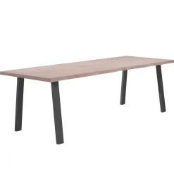Molly plankebord - 200x95 cm - i hvidolieret eg med A-ben - (Forberedt til tillægsplader)