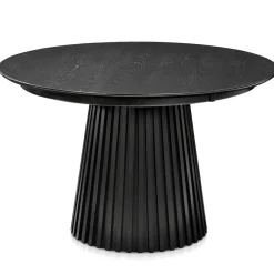 Monica rundt lamel spisebord i sort 120 cm
