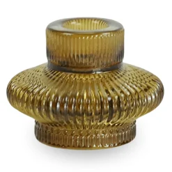 Nala glas lysestage amber 6 cm