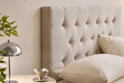Nia sengegavl 140x63 cm i beige tekstil