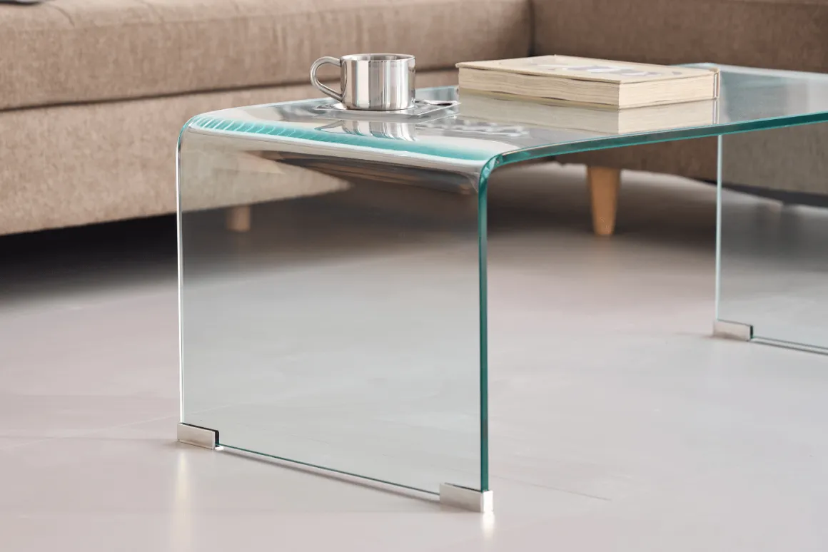 Nicole glas sofabord 95x45x35 cm