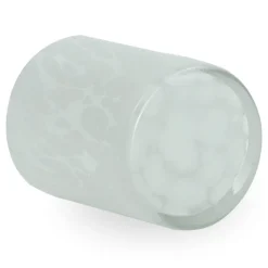 Nina glas fyrfadsstage hvid 10 cm