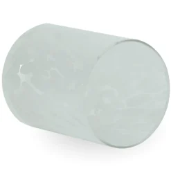 Nina glas fyrfadsstage hvid 10 cm