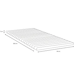 Premium Aksel hvid topmadras i memoryskum 90x200x7 cm