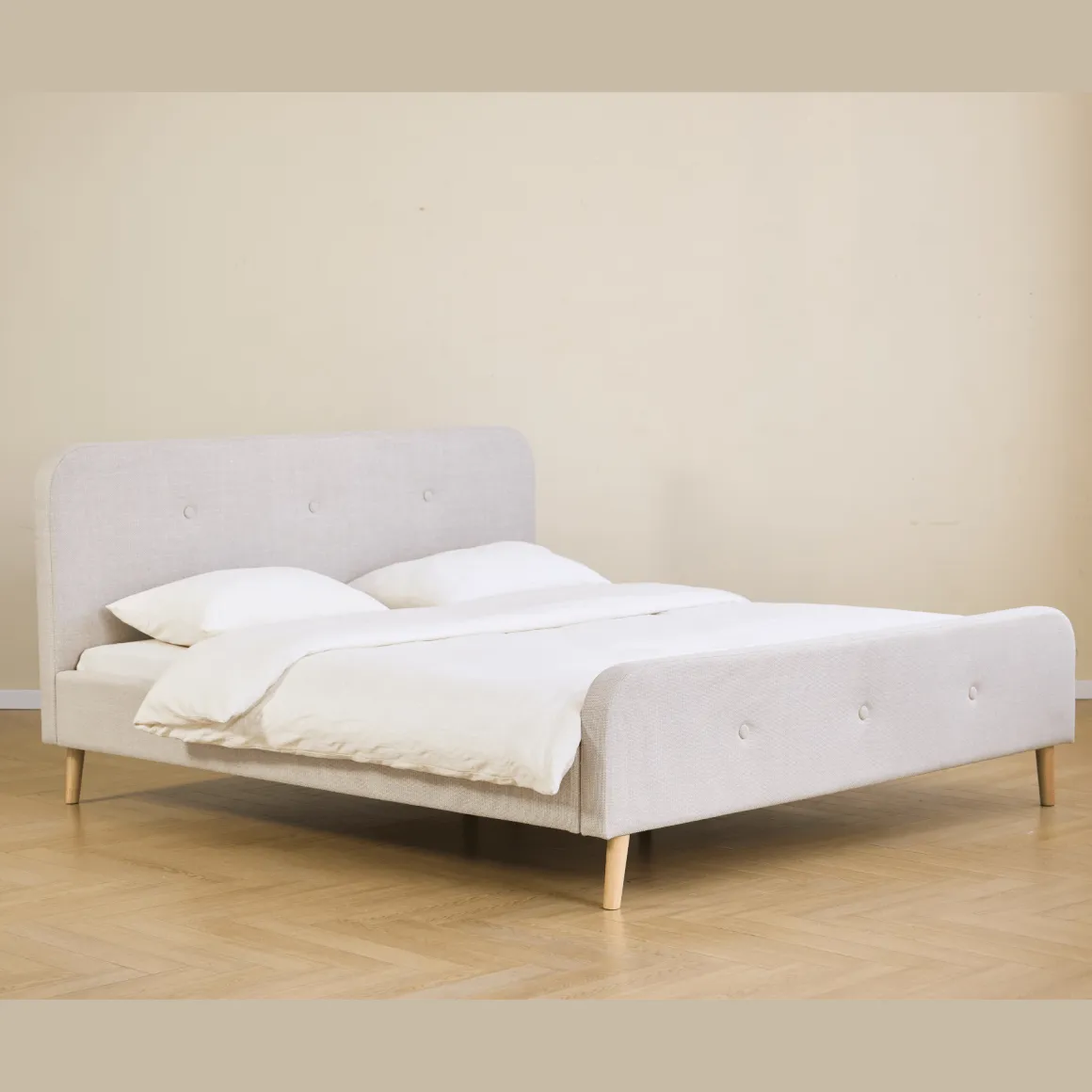 Premium Christian seng i beige 180x200 cm inkl. sengelameller og madrasser