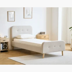 Premium Christian seng i beige 90x200 cm inkl. sengelameller og madrasser