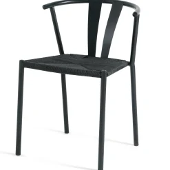 Shila spisebordsstol sort med flet i sort