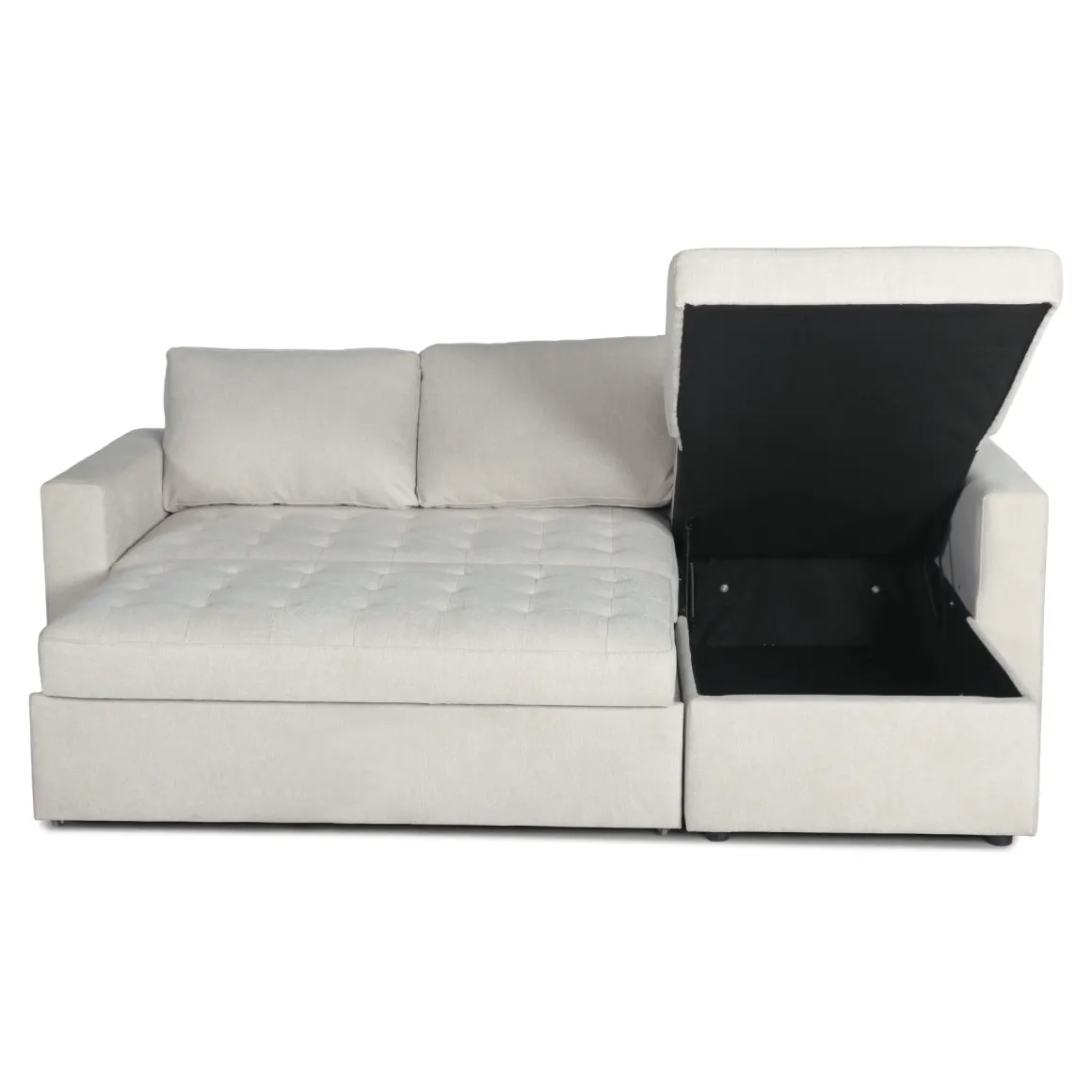 Sinus beige sovesofa med vendbar chaiselong og opbevaring