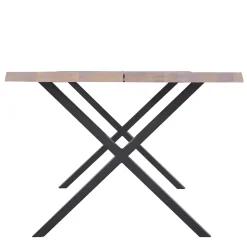Susan plankebord - 300x95 cm - i hvidolieret eg med krydsben - (Forberedt til tillægsplader)