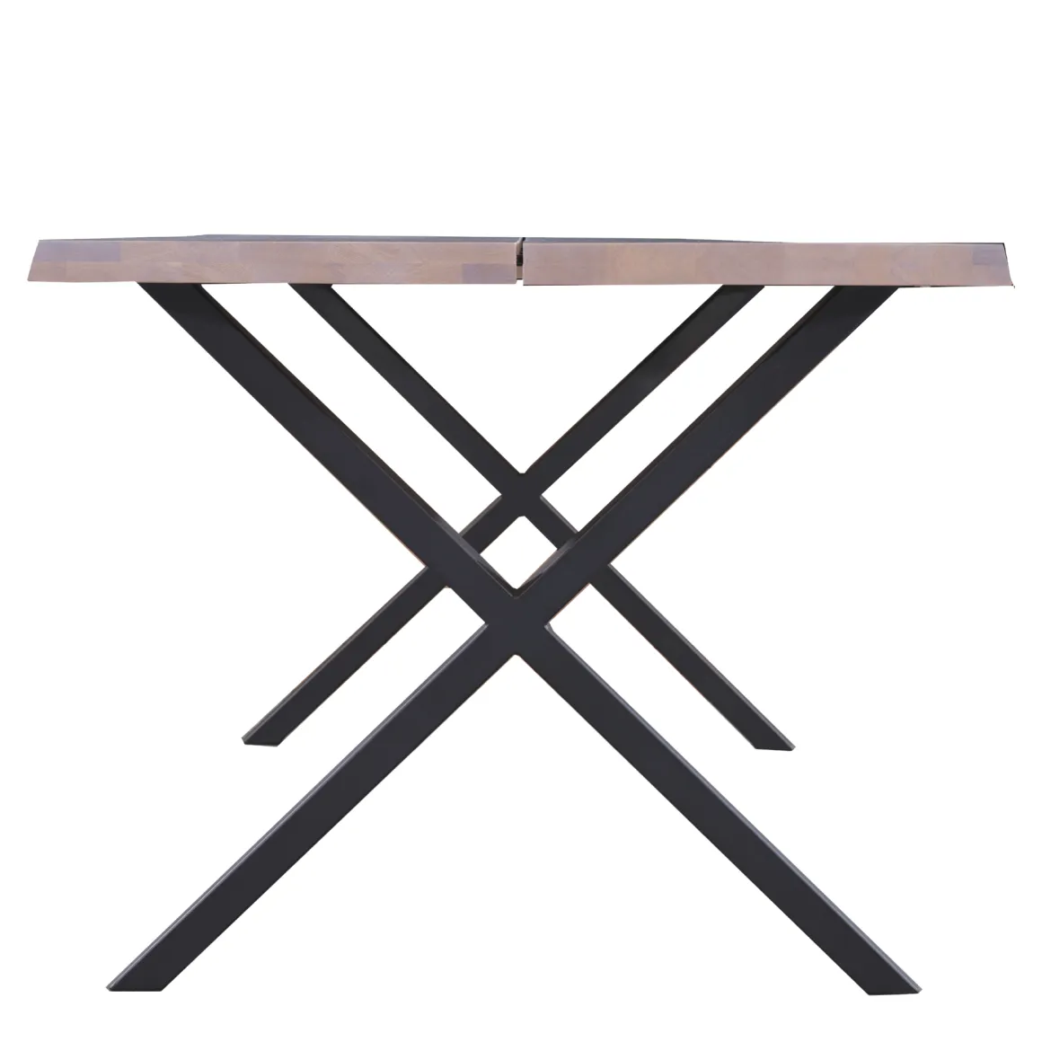 Susan plankebord - 200x95 cm - i hvidolieret eg med krydsben - (Forberedt til tillægsplader)