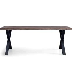 Susan plankebord - 200x95 cm - i smoked eg med krydsben - (Forberedt til tillægsplader)