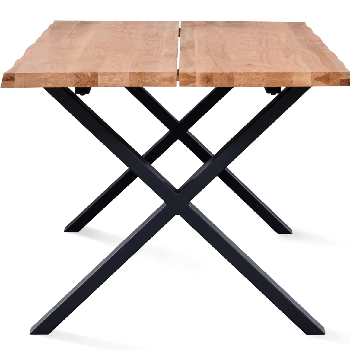 Susan plankebord - 200x95 cm - naturligt olieret eg med krydsben (Forberedt til tillægsplader)