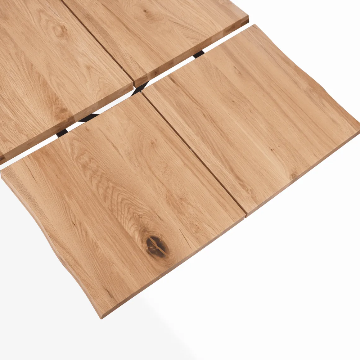 Susan plankebord - 200x95 cm - naturligt olieret eg med krydsben (Forberedt til tillægsplader)